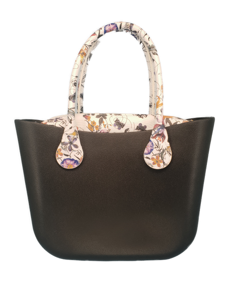 Eva Classic Handbag Black, PU flower inner, Handles