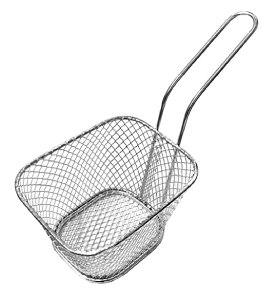 Elegant &amp; Handy Rectangular Steel Frying / Chip Basket 10 x 9 x 6cm -8 Pack