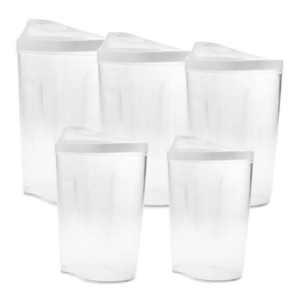 5 Piece Different Sizes Locking Clear Acrylic Plastic Food Storage