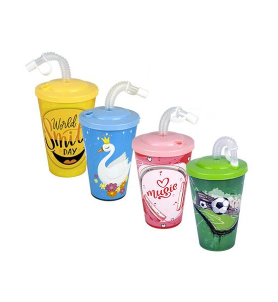 Kids Tumbler With Straw 330ml x 4
