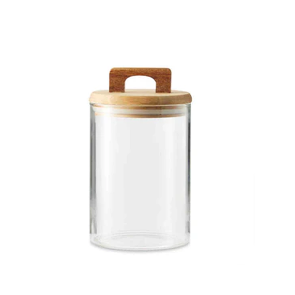 1800ml Clear Airtight Food Storage Jar with Bamboo Lid