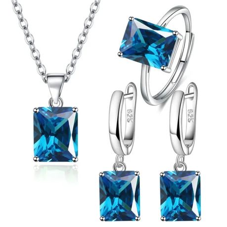 3 piece gemstone set in popular Silver