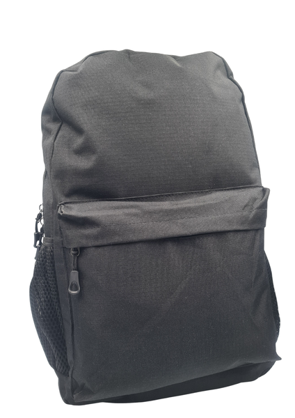 Everyday Black Backpack - Lightweight School Bag with Mesh Pockets