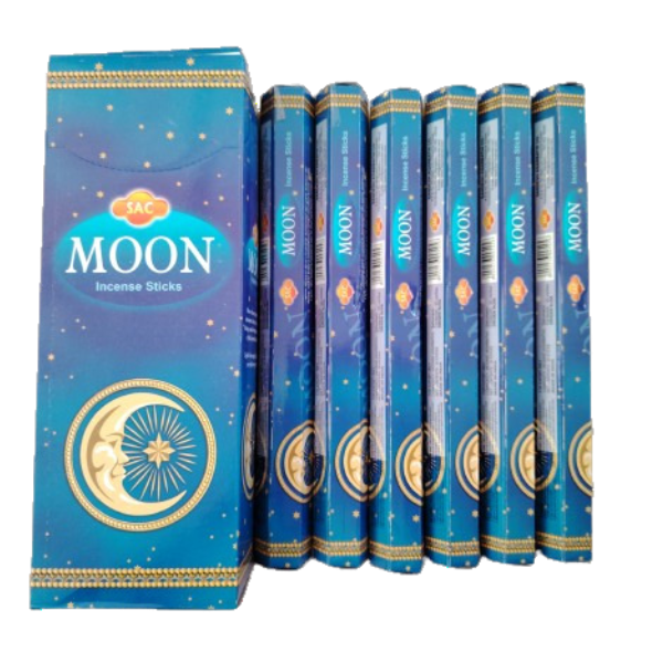 SAC Moon Incense Sticks (6 Packs of 20 Sticks Each)
