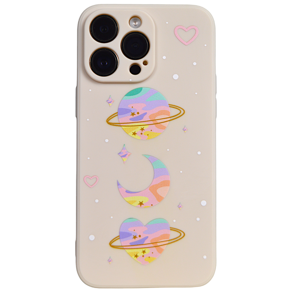 Beige - Phone Case with Outer Space Print &amp; Pro Cam - Iphone 14 Pro Max