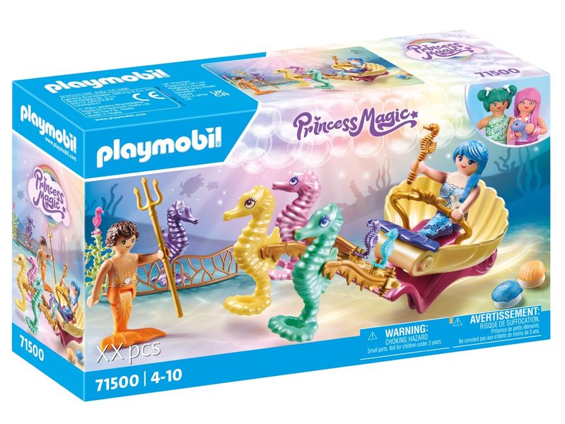 Playmobil Princess Magic - Mermaid Seahorse Carriage Playset - 35 Pieces