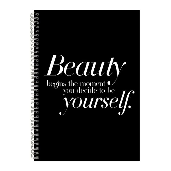 Beauty A4 Notebook Spiral Lined Motivational Saying Graphic Notepad Gift224