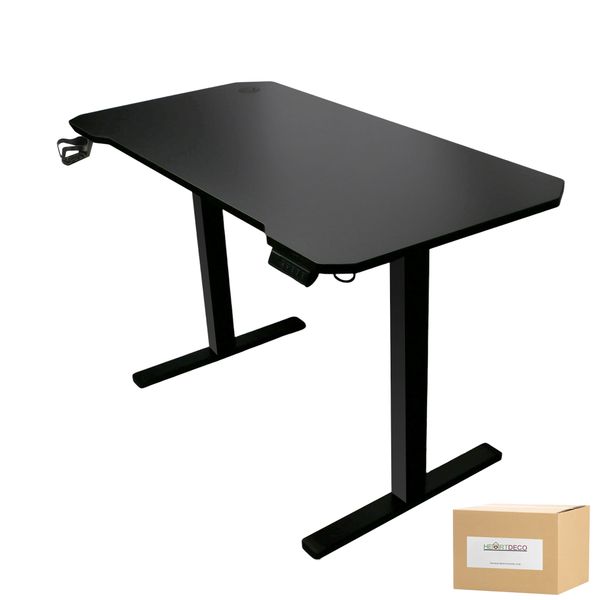 Heartdeco 120x60cm Electric Adjustable Standing Desk with Cup Holder&amp;Hanger