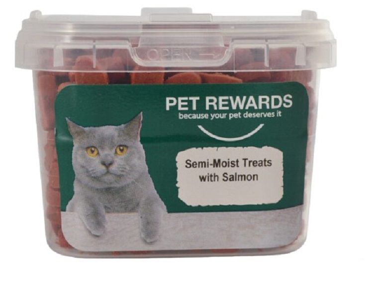 Pet Rewards - Semi Moist Cat Treats Tub - Salmon 140g x 2