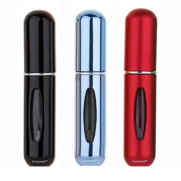 Groomed - Refillable Mini Perfume Spray Bottle - 5ml Capacity - 3-in-1 Set