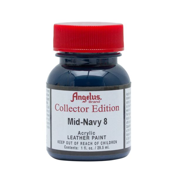 Angelus Acrylic Leather Paint - Mid-Navy 8 1oz - Collector Edition