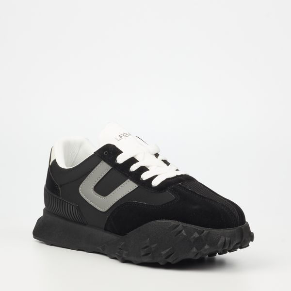 Women's Casual Sneakers Lace up Style - Black . by John Frank Apparel