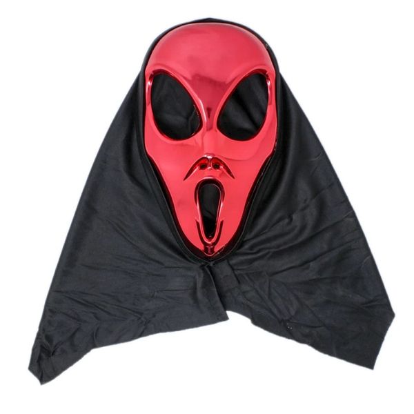 Halloween Cosplay Red Alien Hooded Plastic Mask