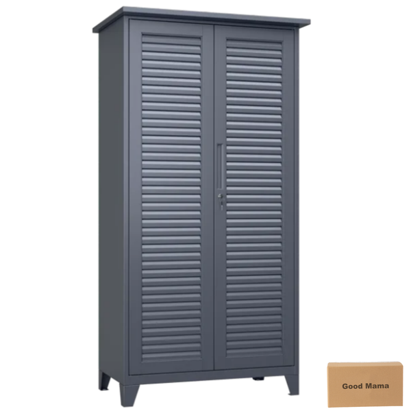 GoodMama 185cm Garage Storage Shed Cabinet Garage Tool Organizer Outdoor