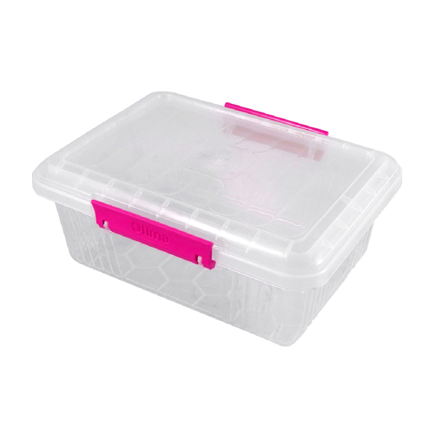 Grace Pack Transparent Plastic Rectangular Lunch Tote 3 Pack 1,1 ltr