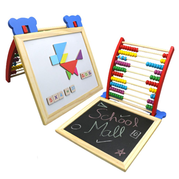 Wooden Multi-Function Abacus Magnetic &amp; Black Chalk Board Puzzle Board Game