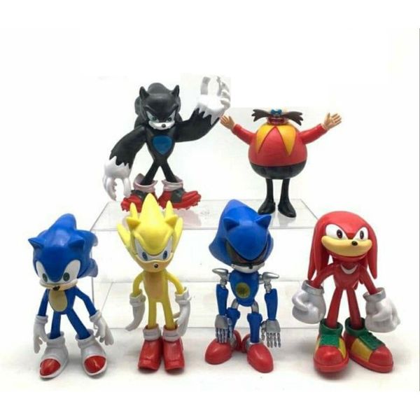Sonic The Hedgehog Action Figures with Movable Joint 6 Set