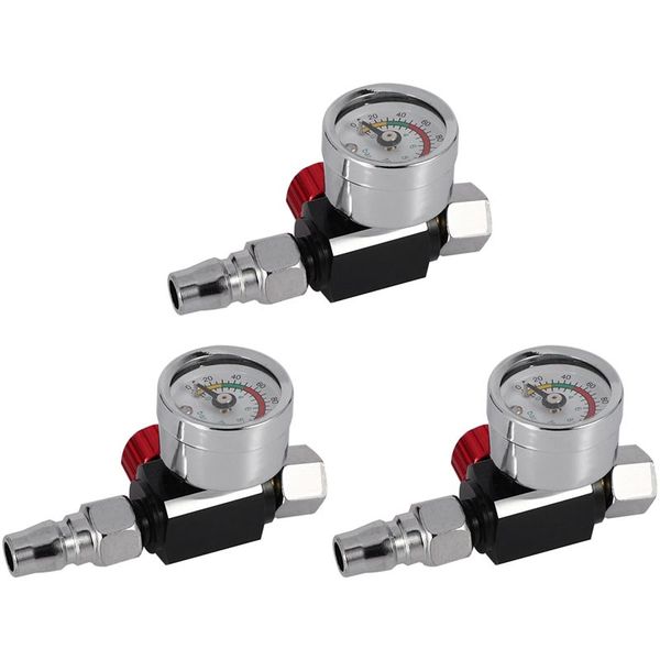 3Pc 1/4 Inch Bsp Mini Air Regulator Valve Tool With Nozzle