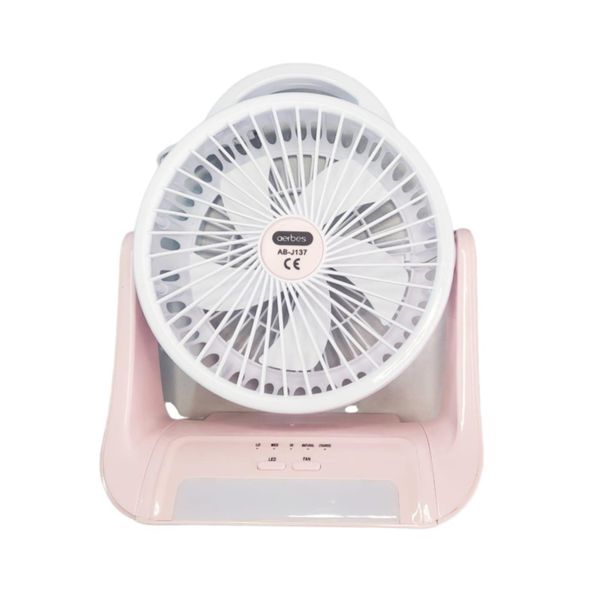 Aerbes 6-Inch Rechargeable Fan with LED Light Circle