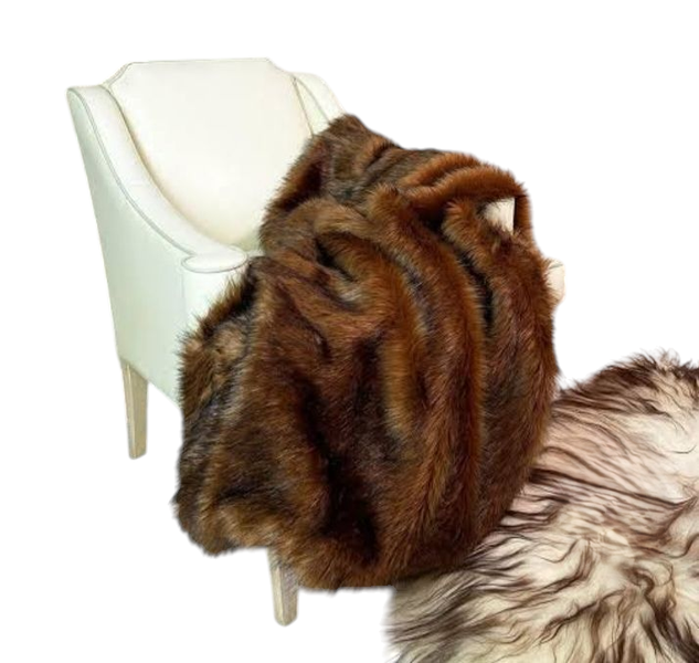 Luxurious Brown Bear Faux Fur Throw 130x180 cm