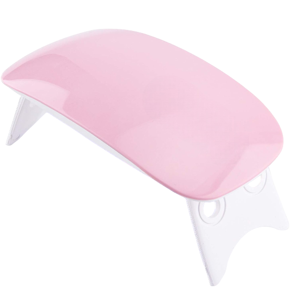 Portable Mini UV Nail Lamp With 6 Dual LED Lamp Beads - Pink