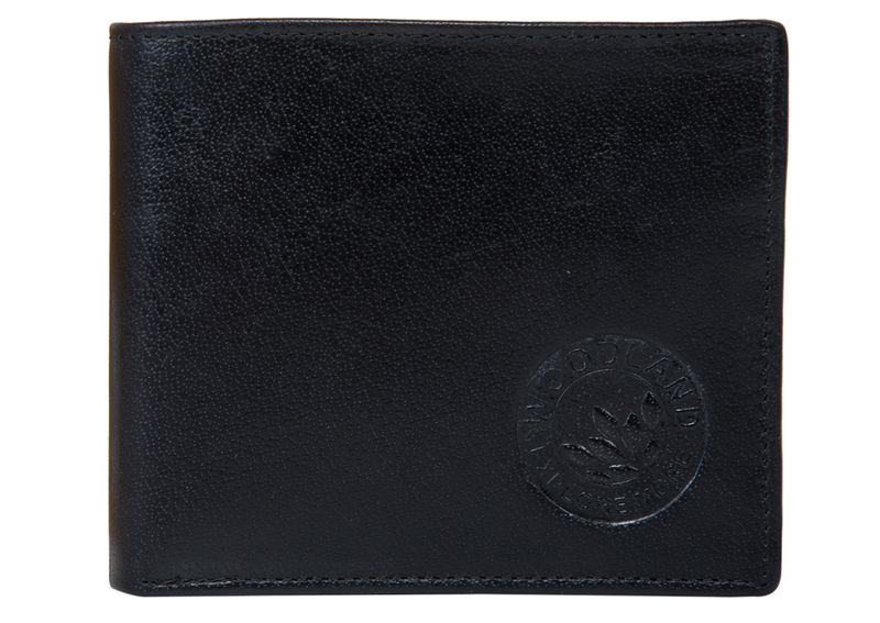 Woodland Men's Leather Wallet - Black with coin pouch - W533004