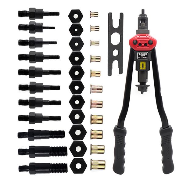 16inch Rivet Nut Tool Hand Rivet Nut Tool with 11 Metric and SAE Mandrels