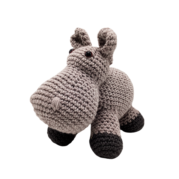 Hippo - Hand-Knitted Animal Toy