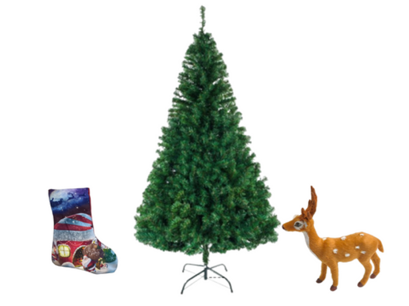 Arole- 6ft Artificial Christmas Tree/ Decorative Deer/ Christmas Stocking