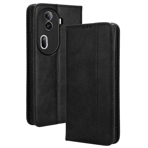 Magnetic Buckle Retro Leather Case Compatible With Oppo Reno 10 Pro Plus 5G