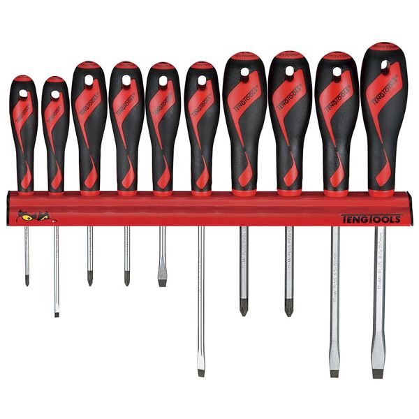 TengTools - 10-Piece Screwdriver Set Wall Rack