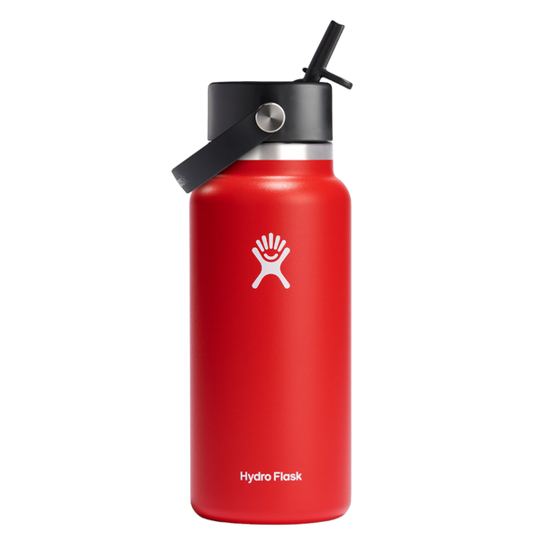 Hydro Flask Wide Mouth 32oz/932ml with Straw Cap - White