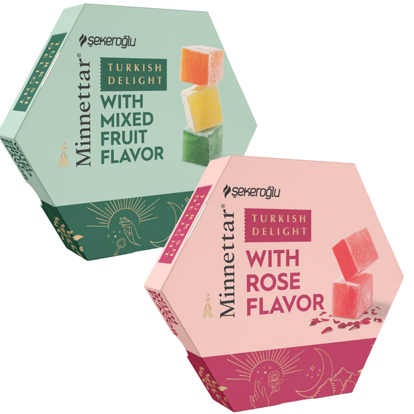 Sekeroglu Turkish Delight Combo 200g x 2 Rose and Mixed Fruit