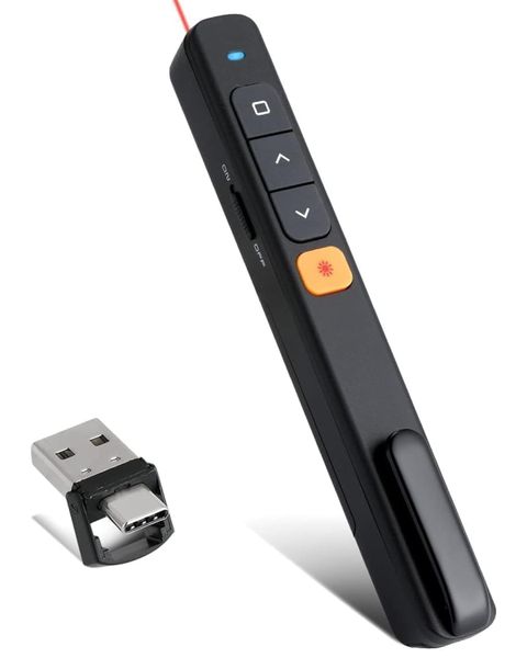 Wireless Presentation Clicker 2.4GHz 100FT Type C &amp; USB A 2 in 1 Presenter