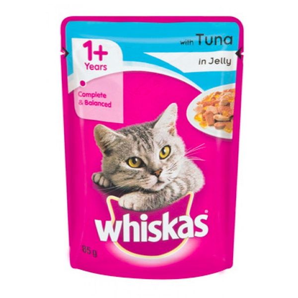 Bulk Pack x 48 Whiskas Cat Food Pouch 85G Tuna In Jelly