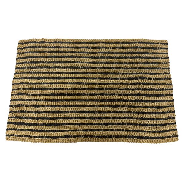 Cape Art Jute Rug Handspun Bouclé Thin Stripe White - Natural Gold