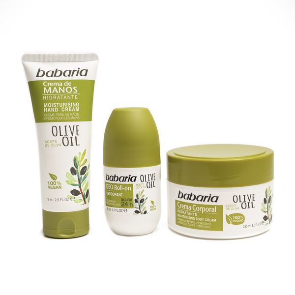 Babaria Hand Cream, Deo Roll-On &amp; Moisturising Body Cream