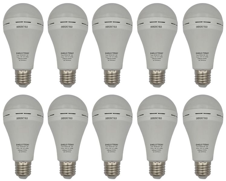 E27 LED Rechargeble Globe 12W - Emergency Bulb 10 Pack