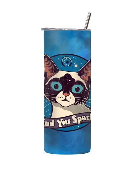 Spark 20 Oz Tumbler with Lid and Straw Trendy Cat Lovers Graphic Gift 240