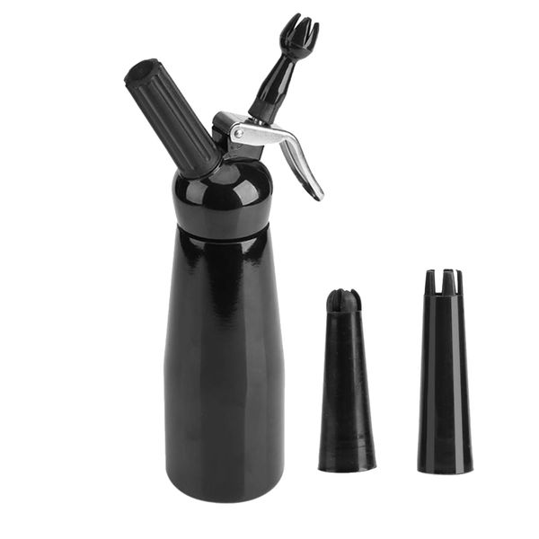500ml Professional Aluminum Kitchen Whipped Cream Butter Dispenser - Black