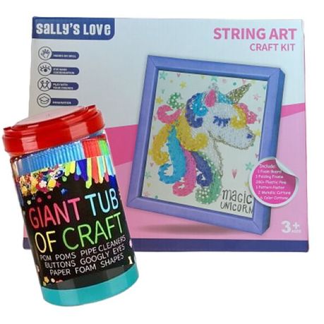 Christmas Combo Giant Arts & Crafts Tub Unicorn String Art Kit Image