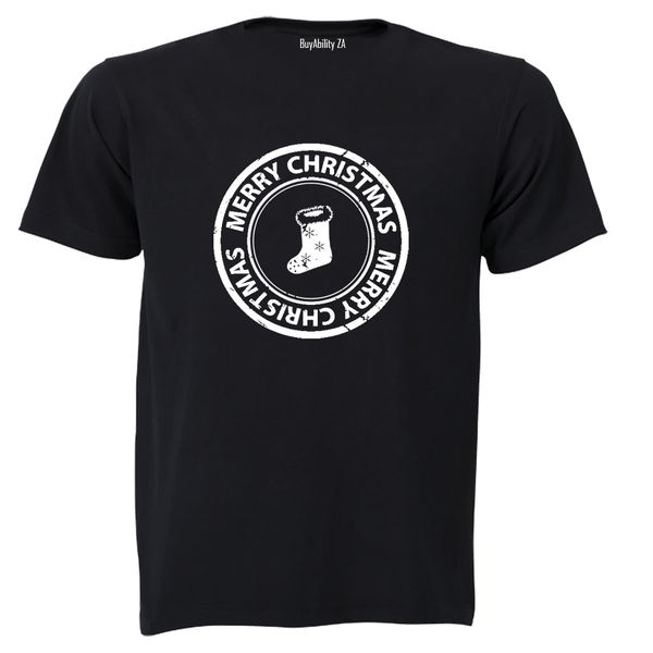 Merry Christmas - Stocking Stamp - Adults - T-Shirt