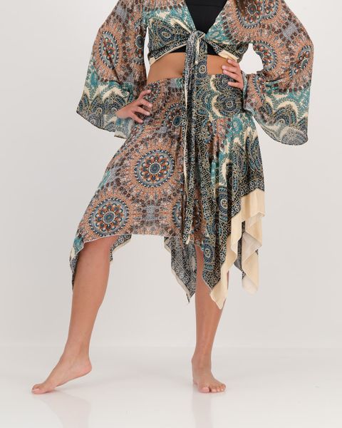 SKA Mandala Flowers Smoked Elf Pixie Skirt Dress