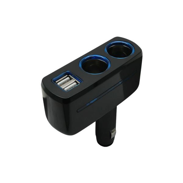 120W 1 to 2 Cigarette Lighter Sockets With Dual USB Car Charger