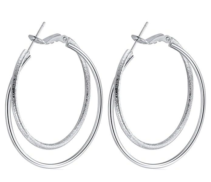 925 Sterling Silver Large Double Hoop Earrings for Women Hypoallergenic