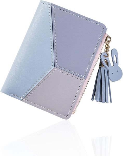 Women's Zip Around Contrast Tassel Wallet - Blue