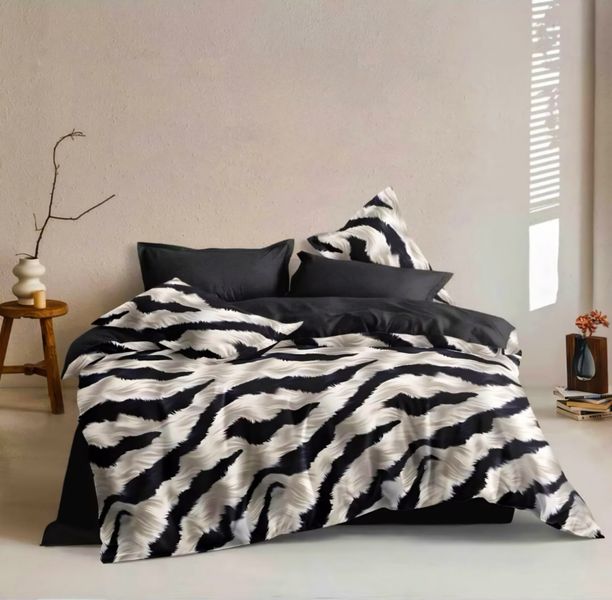 Black-White Polyester Animal Print 200 tc Duvet Cover 6piece