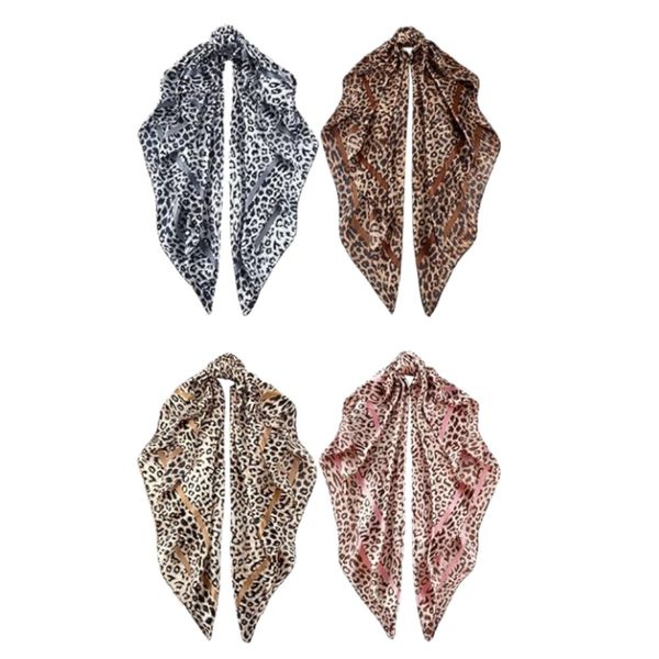 4 Pieces 35Inch Silk Head Scarf, Girl Hair Satin Scarf Square Silk Bandanas