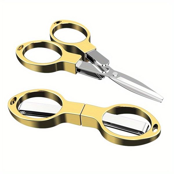 Folding scissors (rose gold),stainless steel scissors safe and durable