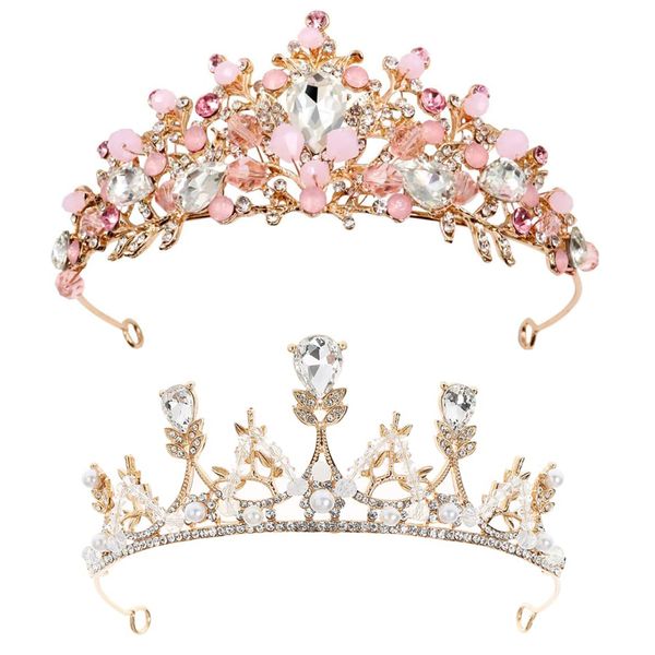 Girls Tiara Princess Crown Headband Rhinestone Hairpiece, Halloween headband